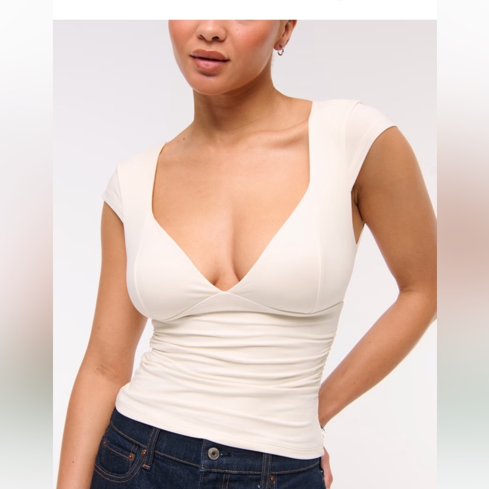 Abercrombie & Fitch The A&F Zoe Bra-Free Top White/ cream XXS